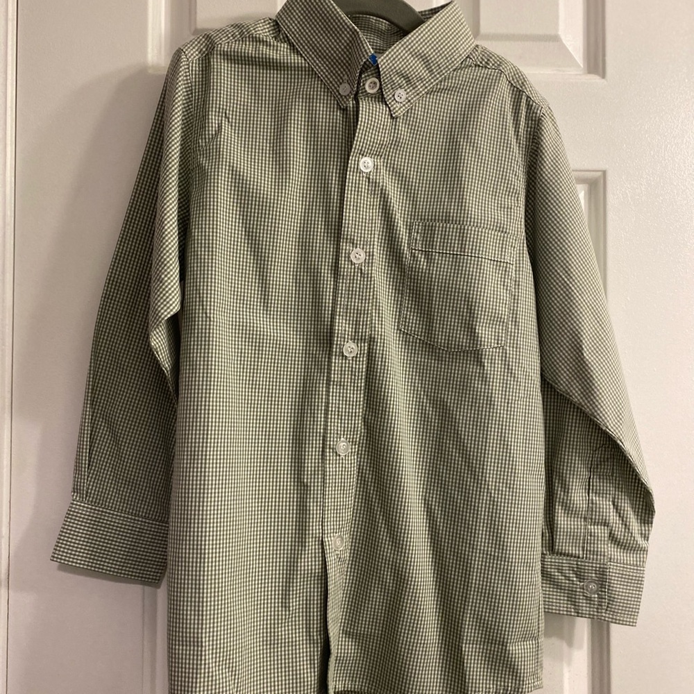 NWT Lullaby Set Green Button-down Shirt Boys 6